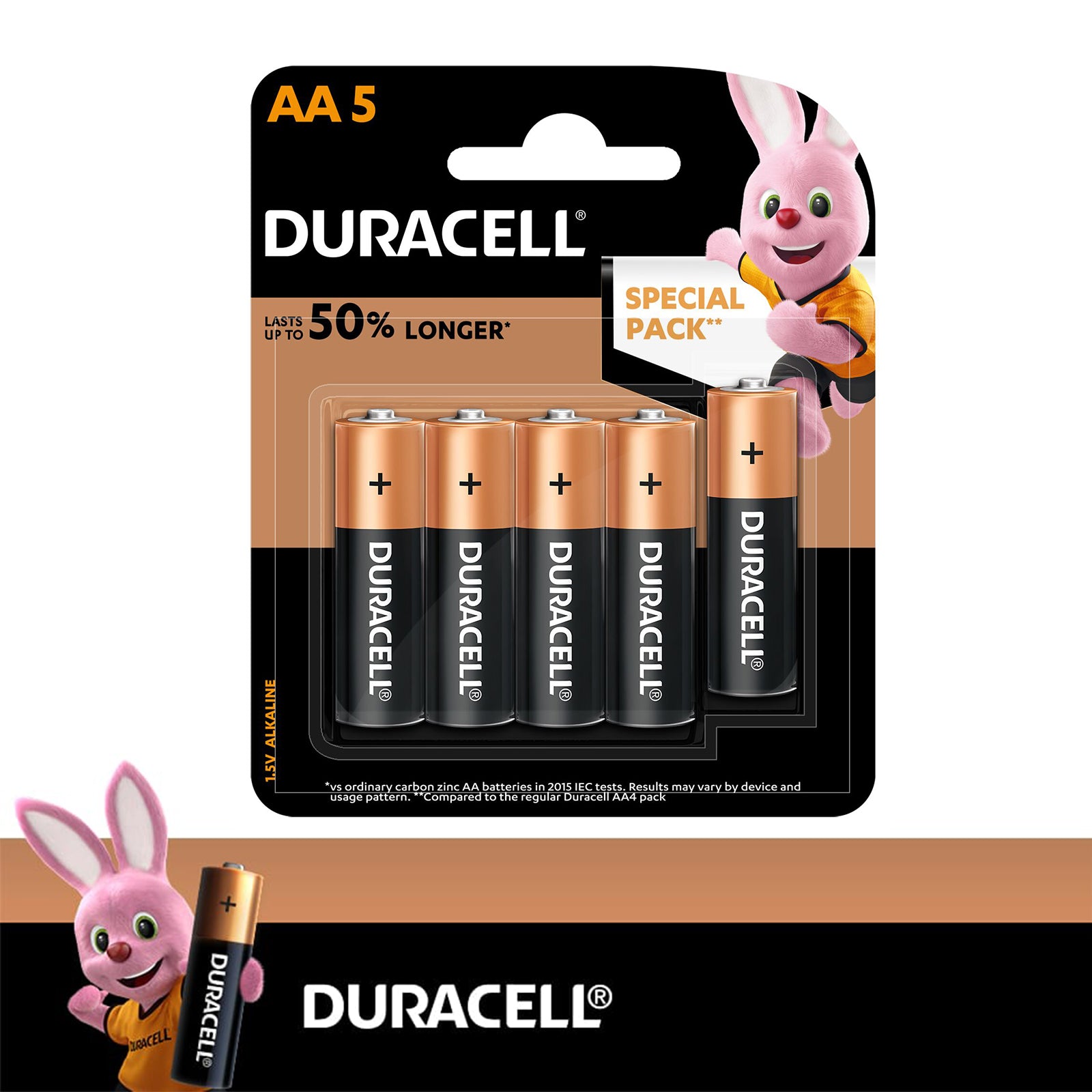 Duracell Alkaline AA Batteries Pack of 5 | Euky Bear Singapore